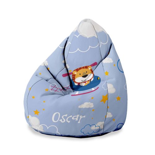 Puf dziecięcy Lion in the Plane PERSONALIZACJA