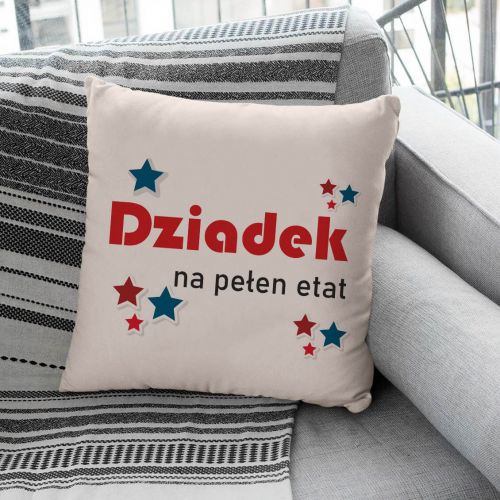 Poduszka bawełniana Canvas Dziadek na pełen etat