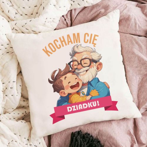 Poduszka bawełniana Canvas Kocham Cię Dziadku