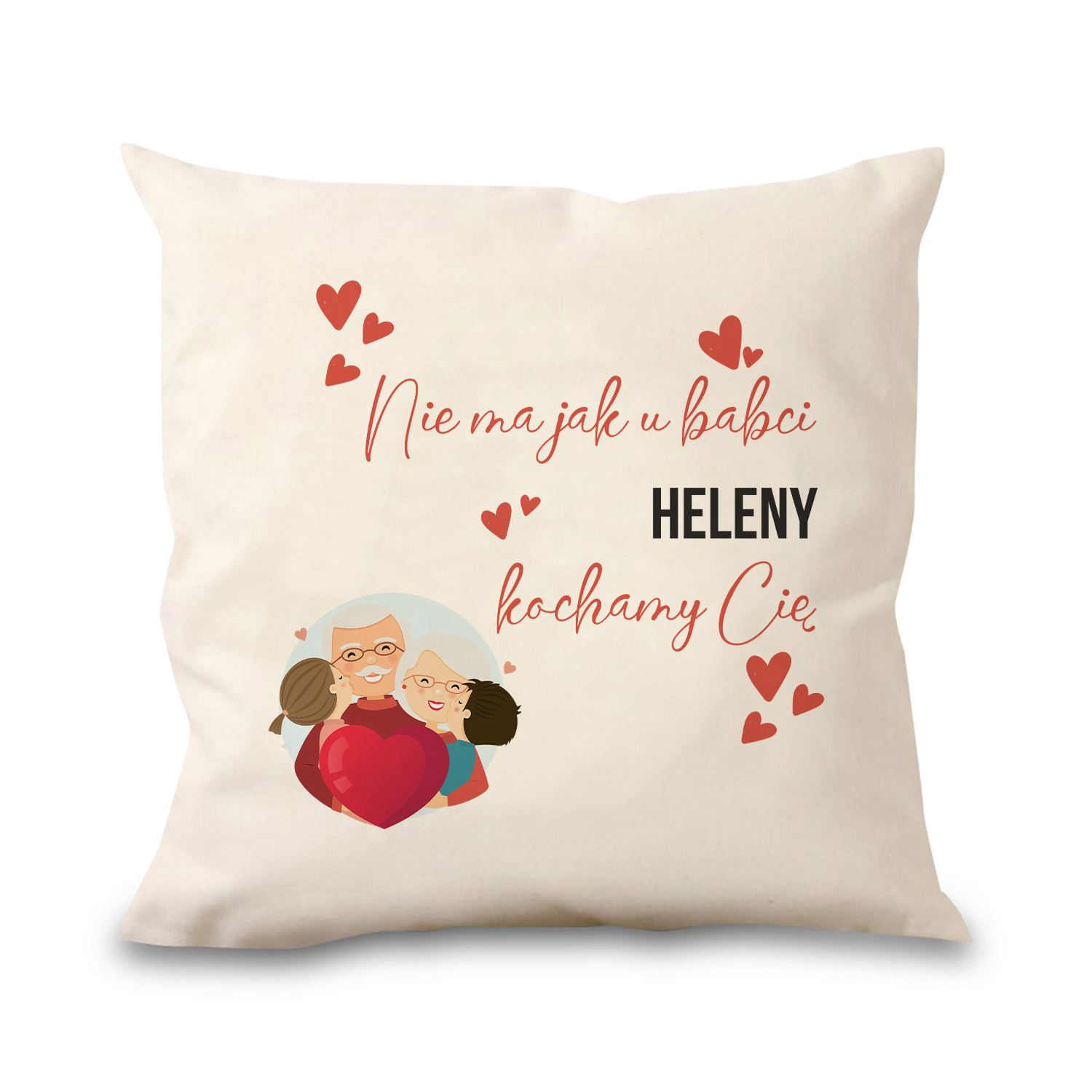 Poduszka bawełniana Canvas Nie ma jak u Babci PERSONALIZACJA