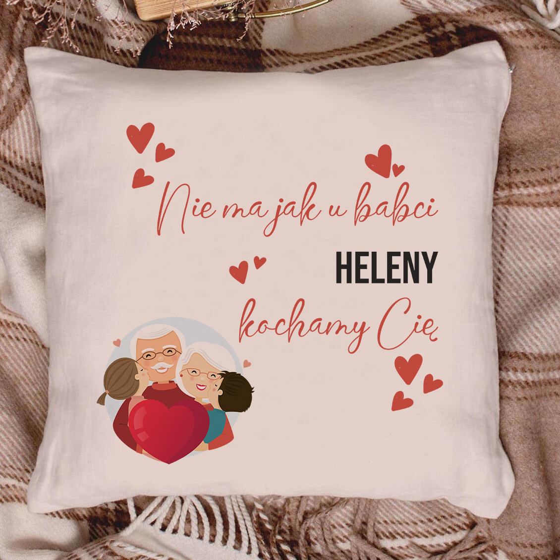 Poduszka bawełniana Canvas Nie ma jak u Babci PERSONALIZACJA