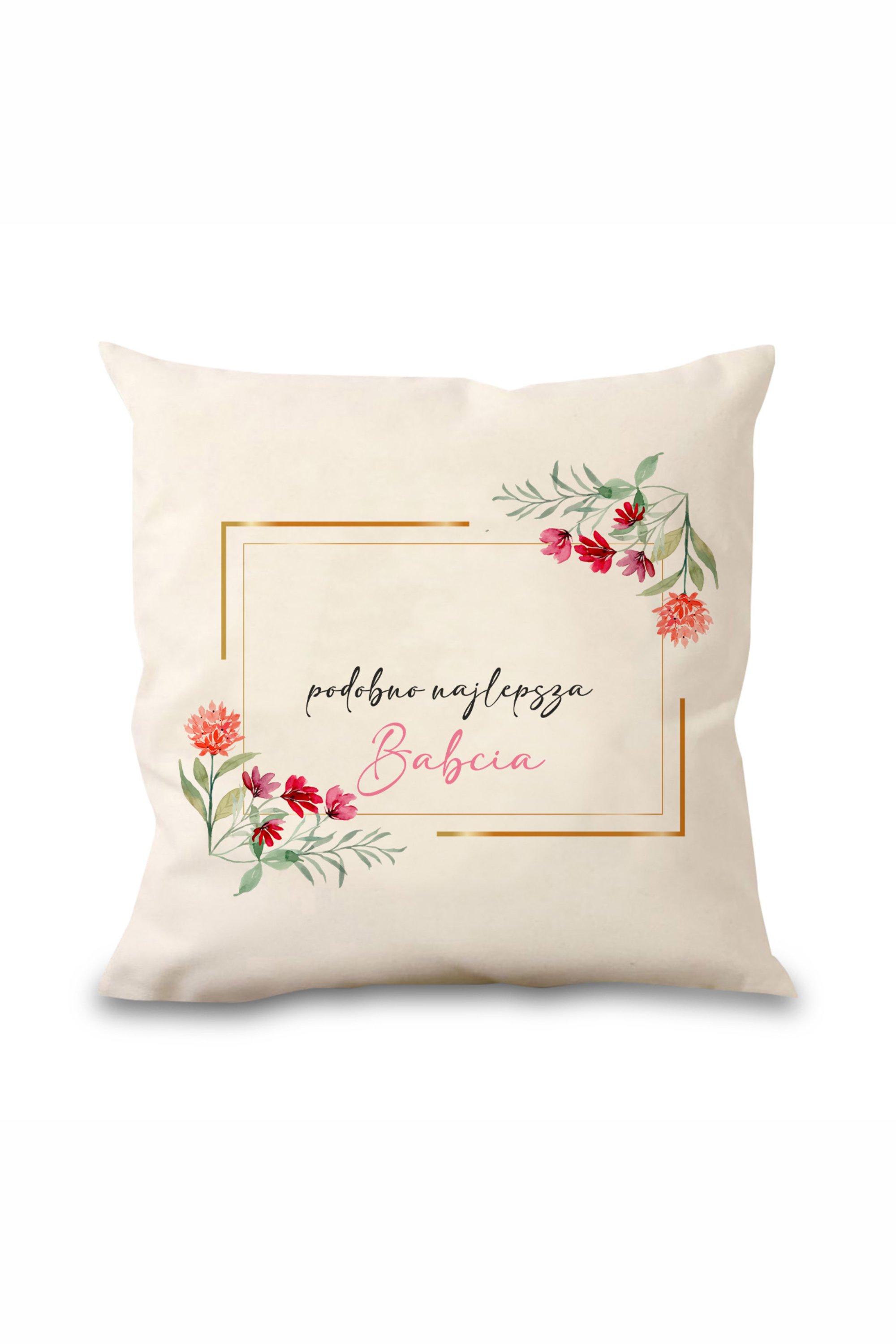 Poduszka bawełniana Canvas Podobno Najlepsza Babcia PERSONALIZACJA