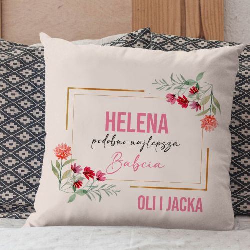 Poduszka bawełniana Canvas Podobno Najlepsza Babcia PERSONALIZACJA