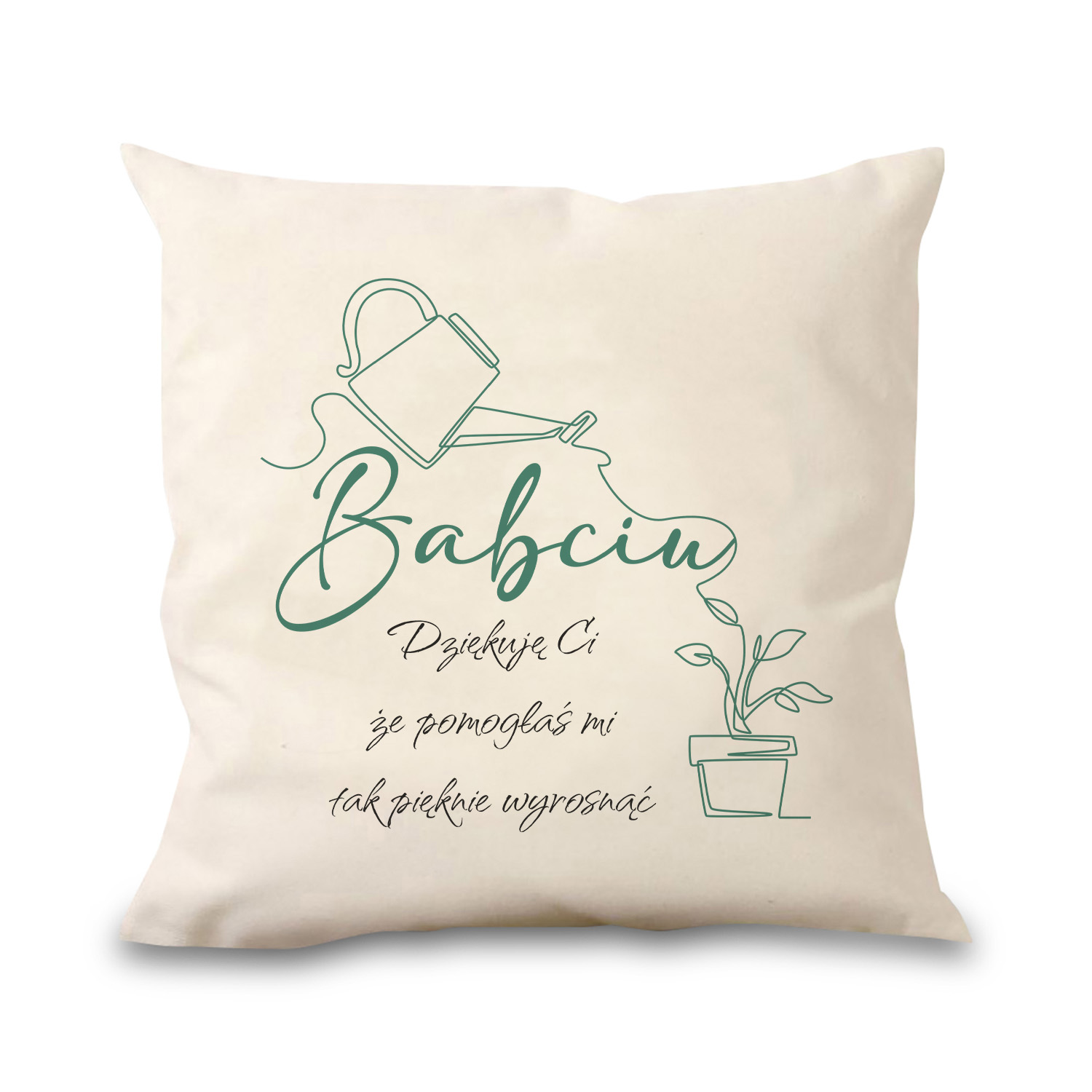 Poduszka bawełniana Canvas Rosnę dzięki Babci