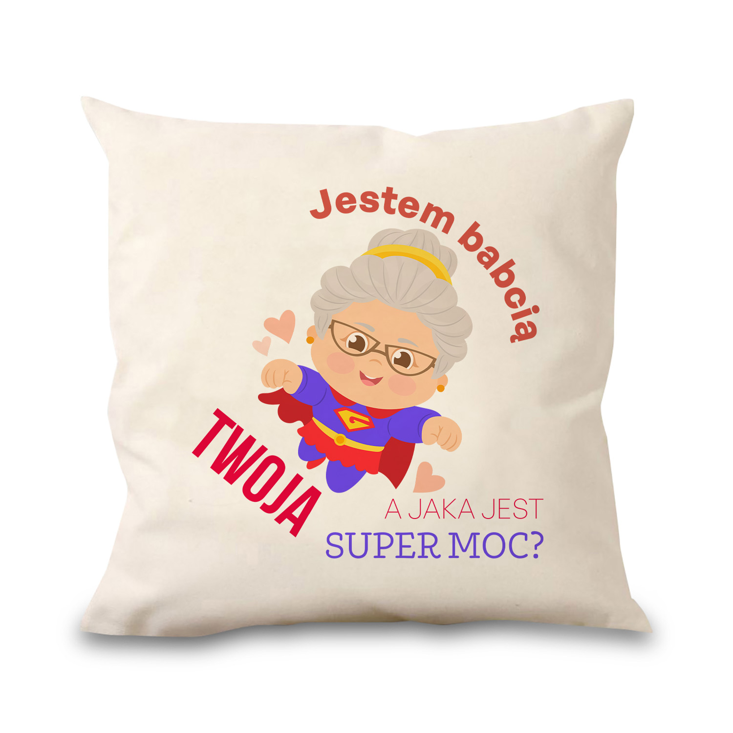 Poduszka bawełniana Canvas Supermoc Babci