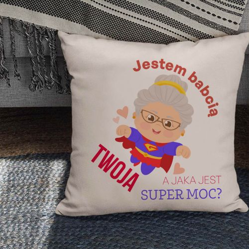 Poduszka bawełniana Canvas Supermoc Babci