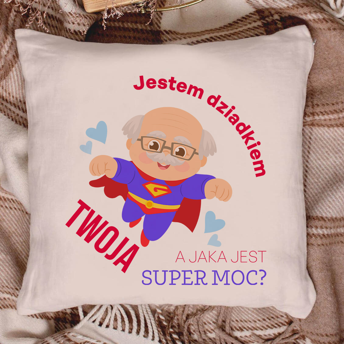 Poduszka bawełniana Canvas Supermoc Dziadka