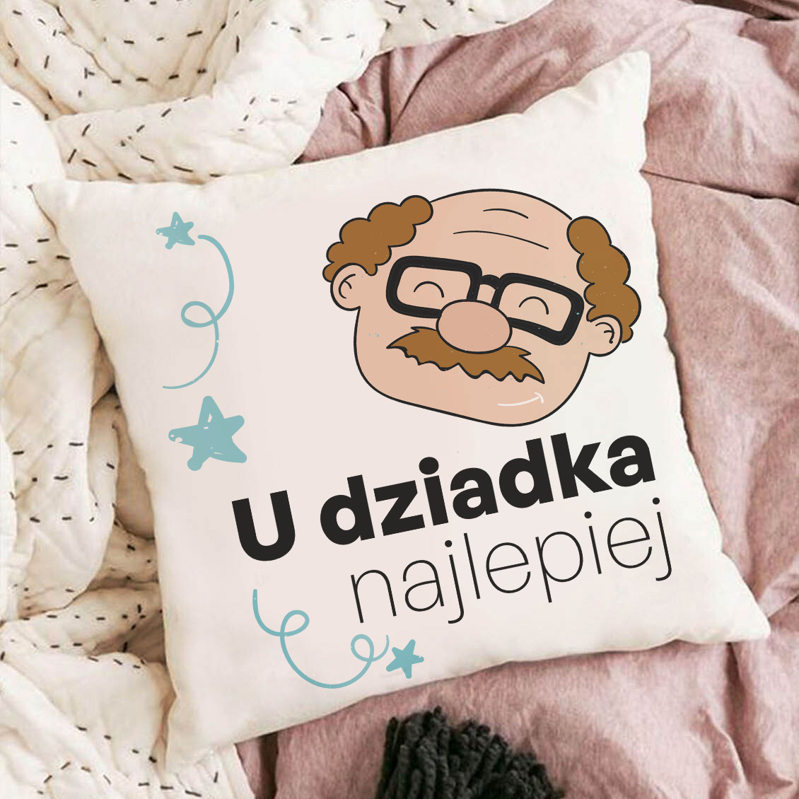Poduszka bawełniana Canvas U Dziadka Najlepiej
