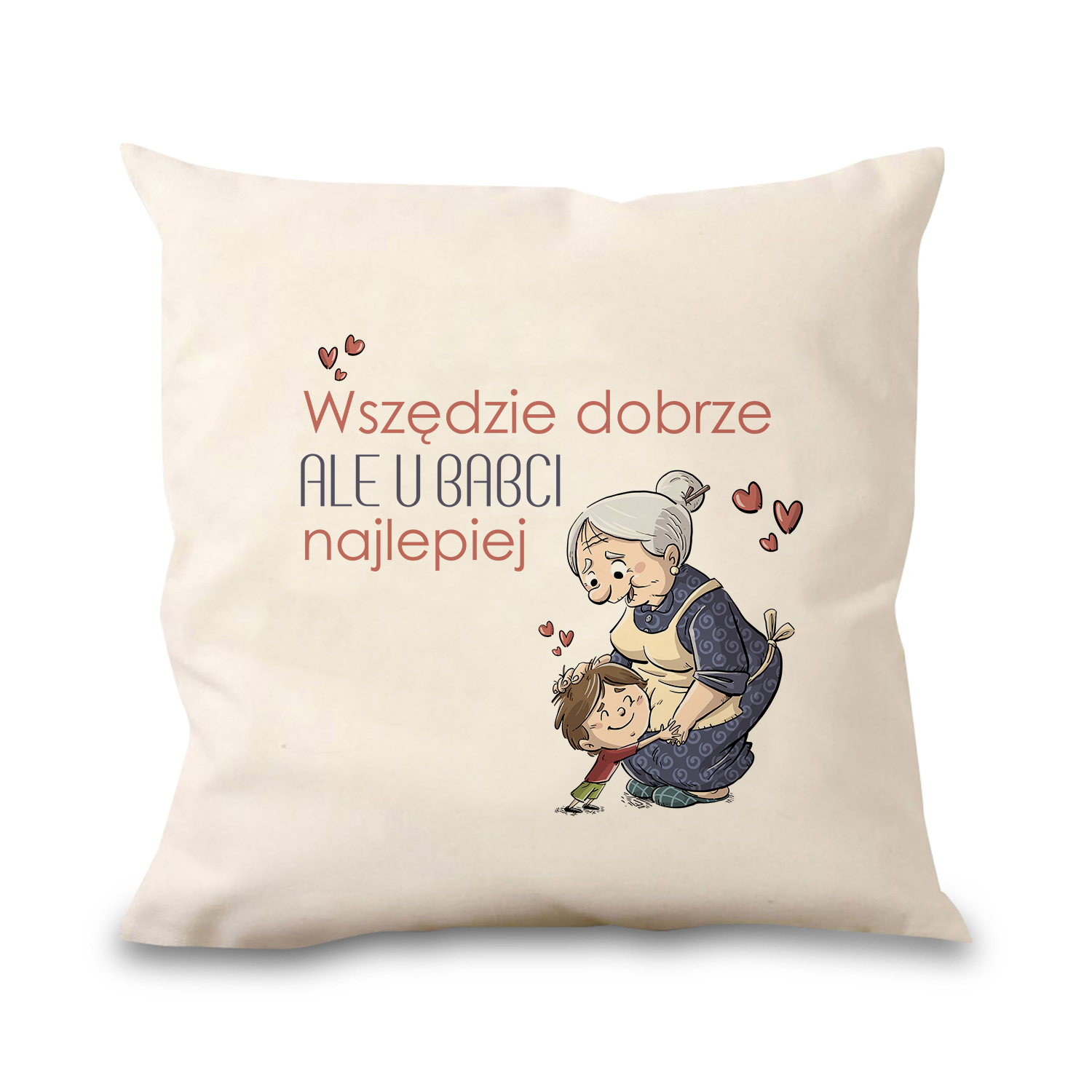 Poduszka bawełniana Canvas U Babci najlepiej