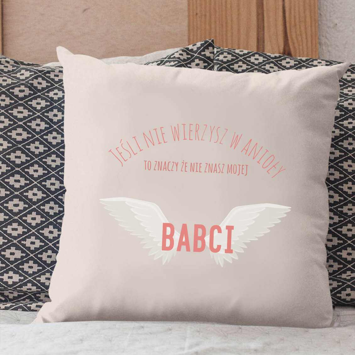Poduszka bawełniana Canvas Jeśli nie wierzysz w Anioły