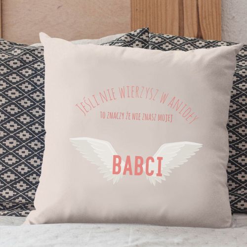 Poduszka bawełniana Canvas Jeśli nie wierzysz w Anioły