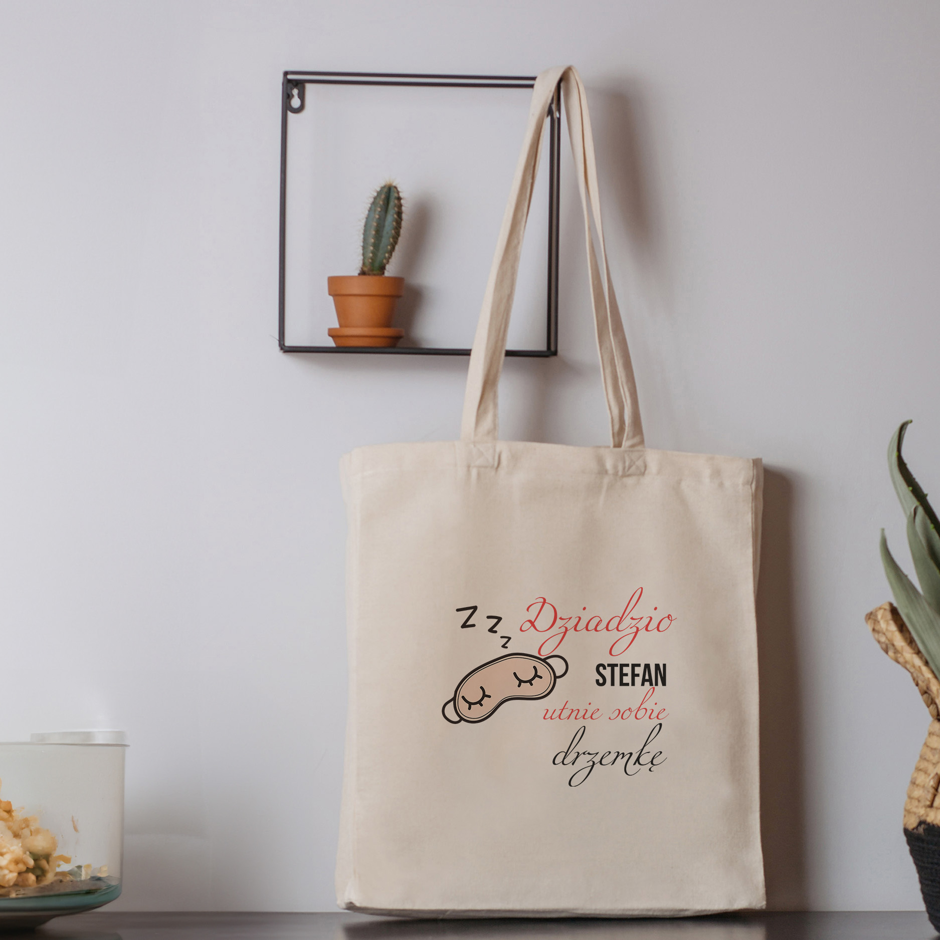 Torba Bawełniana Śpiący Dziadek PERSONALIZACJA