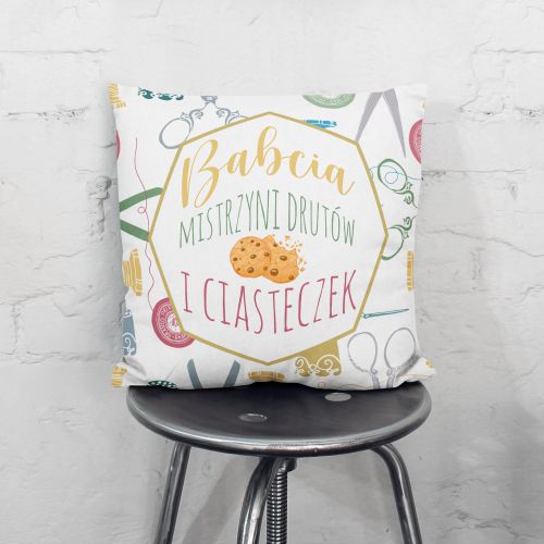 Poduszka Mistrzyni drutów i ciasteczek