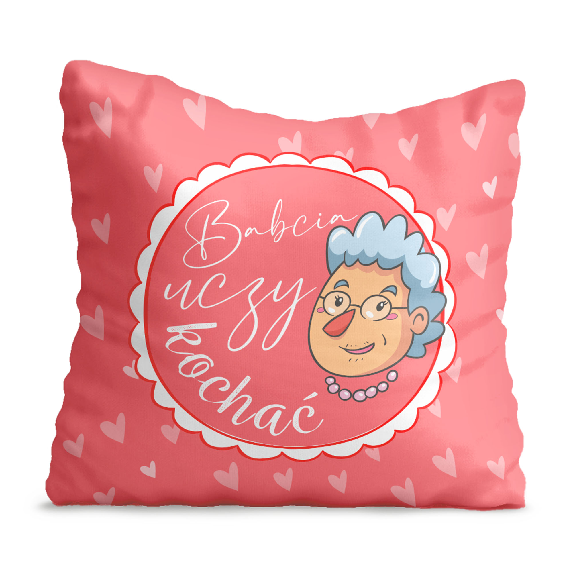 Komplet poduszek Babcia uczy Kochać, a Dziadek uczy Marzyć