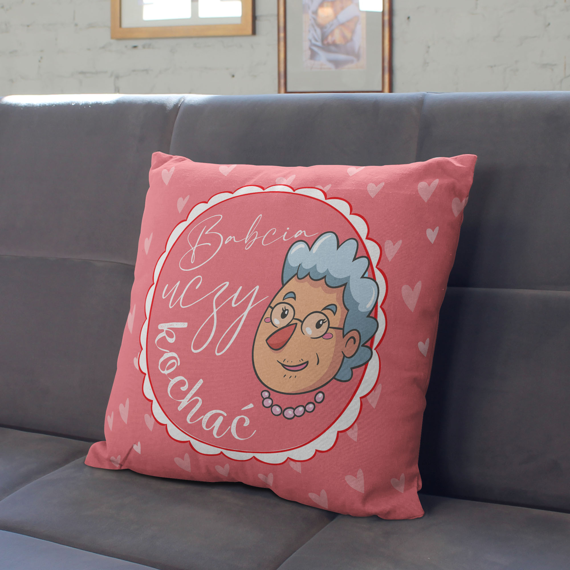 Komplet poduszek Babcia uczy Kochać, a Dziadek uczy Marzyć