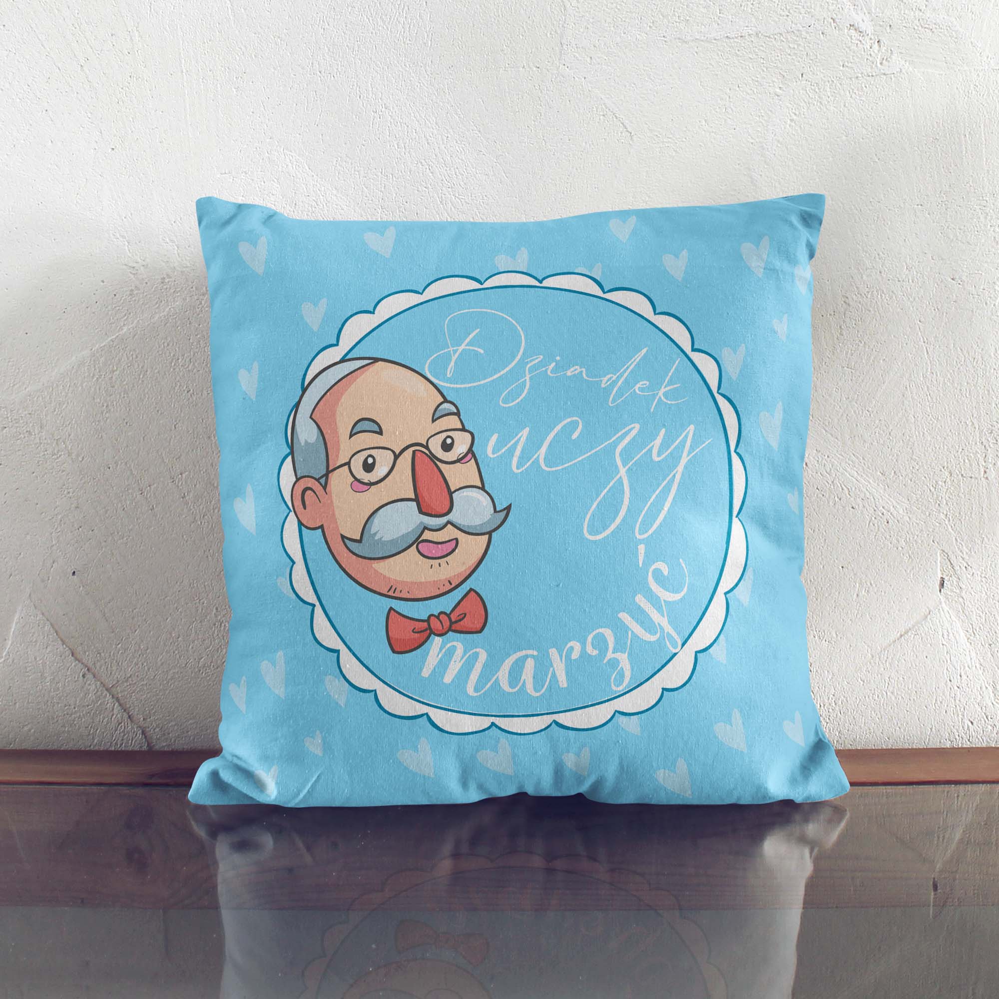 Komplet poduszek Babcia uczy Kochać, a Dziadek uczy Marzyć